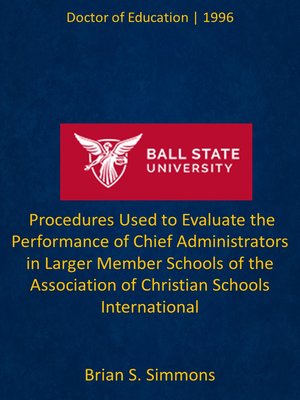 cover image of Procedures Used to Evaluate the Performance of Chief Administrators in Larger Member Schools of the Association of Christian Schools International
